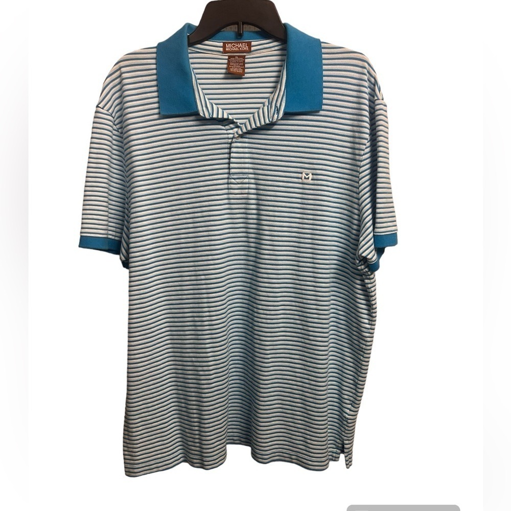 Michael Michael Kors MK Blue Striped Polo XL